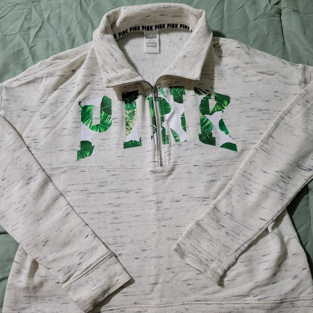 PINK VICTORIA SECRET SWEATSHIRT SZ MED WORN ONCE